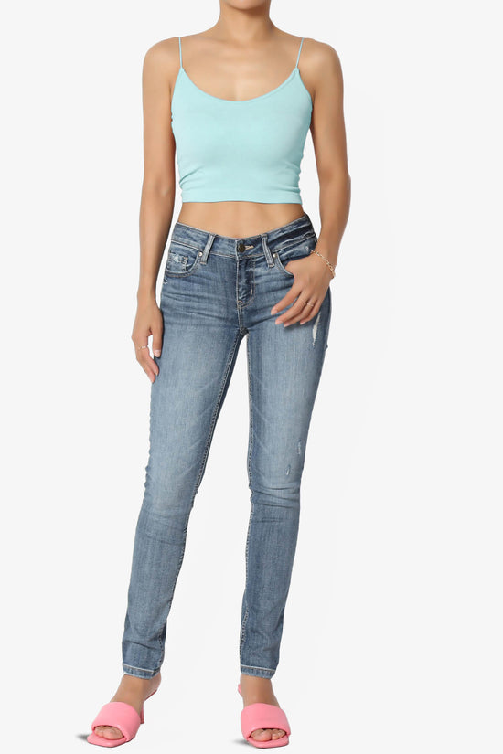 Aced Skinny Strap Ribbed Seamless Bra Cami BABY BLUE_6