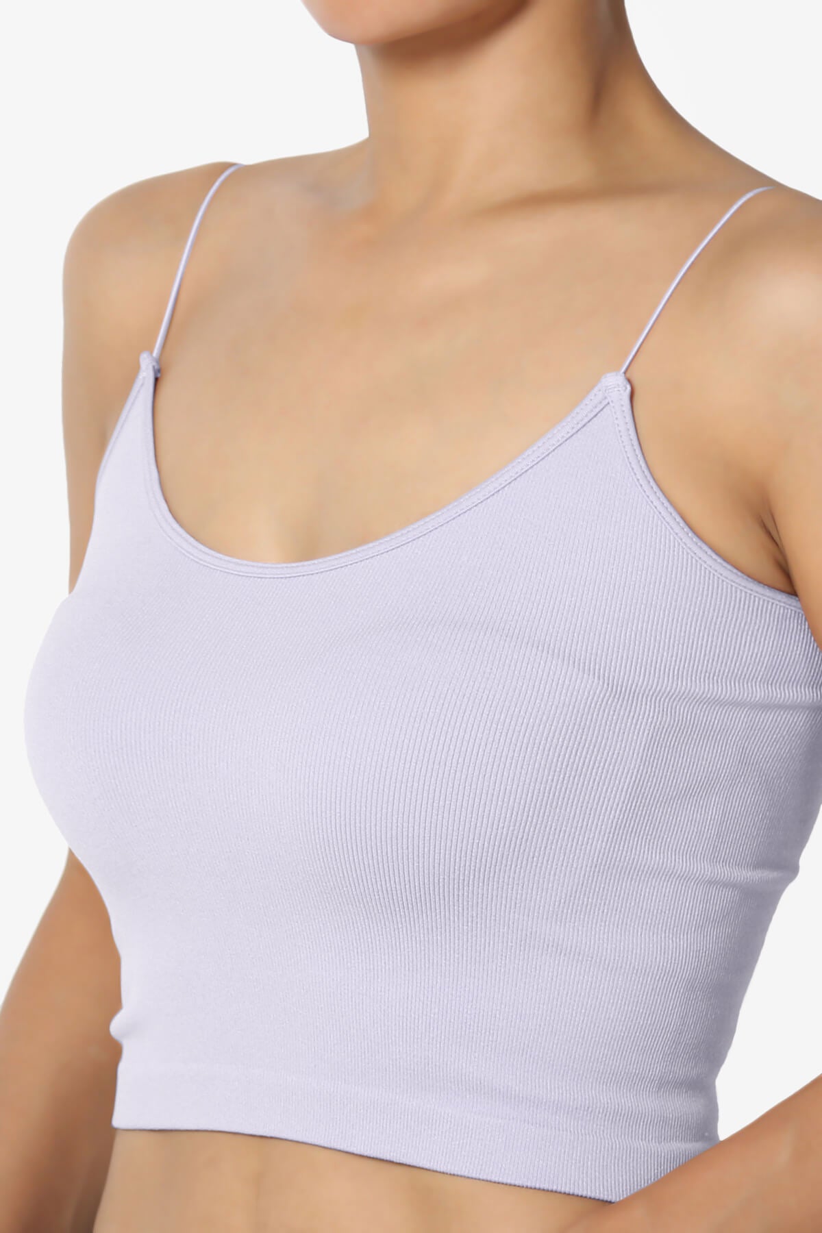 Aced Skinny Strap Ribbed Seamless Bra Cami DUSTY LAVENDER_5