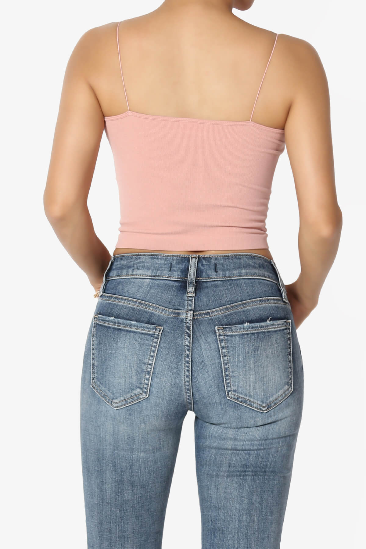 Aced Skinny Strap Ribbed Seamless Bra Cami DUSTY MAUVE_2