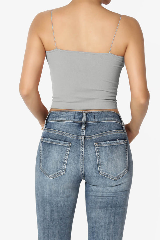 Aced Skinny Strap Ribbed Seamless Bra Cami LIGHT GREY_2