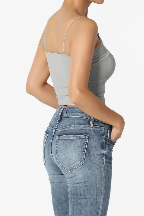 Aced Skinny Strap Ribbed Seamless Bra Cami LIGHT GREY_4