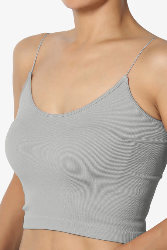 Aced Skinny Strap Ribbed Seamless Bra Cami LIGHT GREY_5