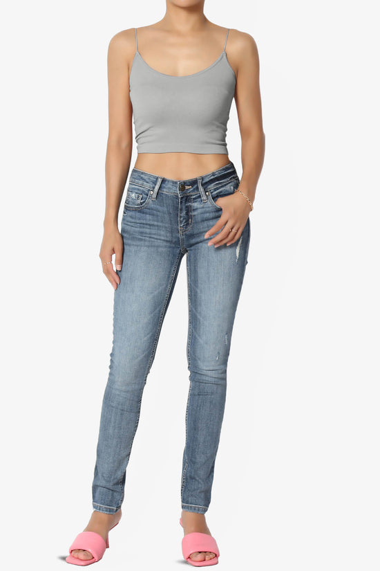 Aced Skinny Strap Ribbed Seamless Bra Cami LIGHT GREY_6