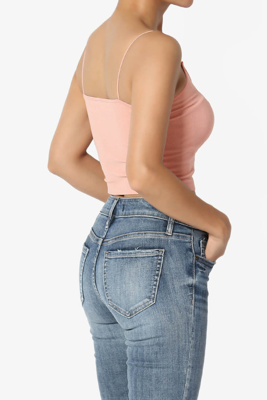 Aced Skinny Strap Ribbed Seamless Bra Cami LIGHT PINK_4