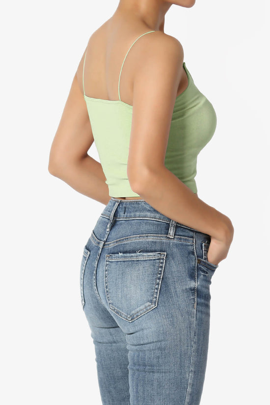 Aced Skinny Strap Ribbed Seamless Bra Cami LIGHT SAGE_4
