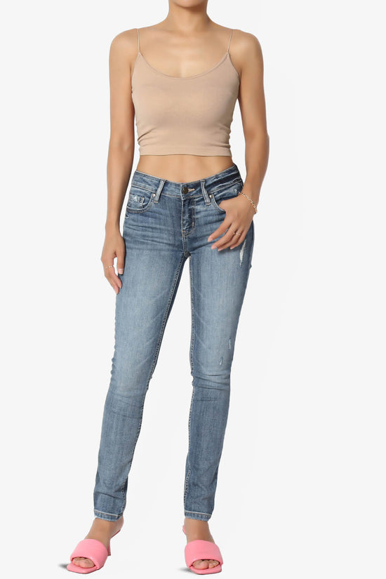 Aced Skinny Strap Ribbed Seamless Bra Cami NUDE_6