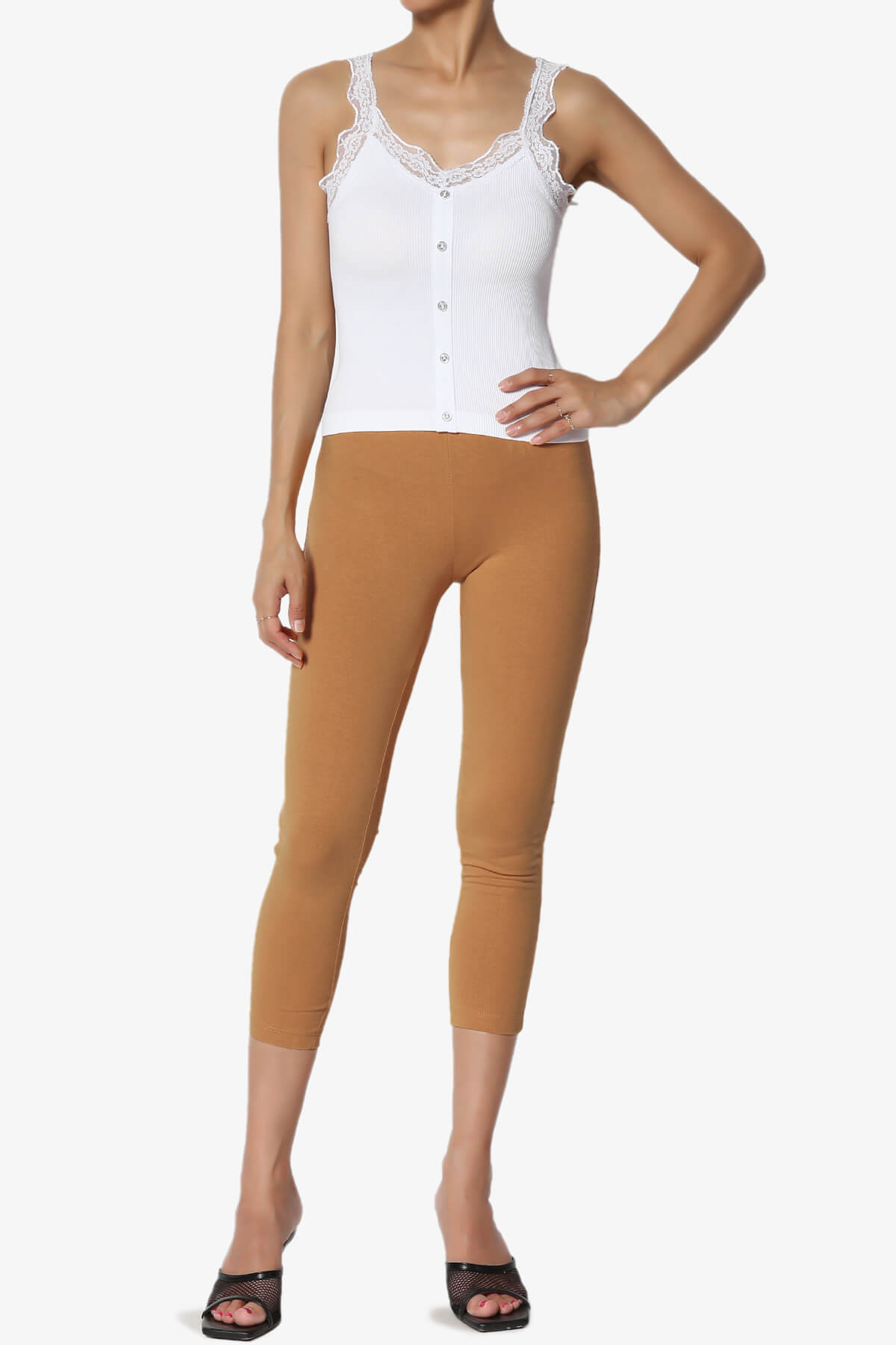 Ansley Luxe Cotton Capri Leggings COFFEE_6