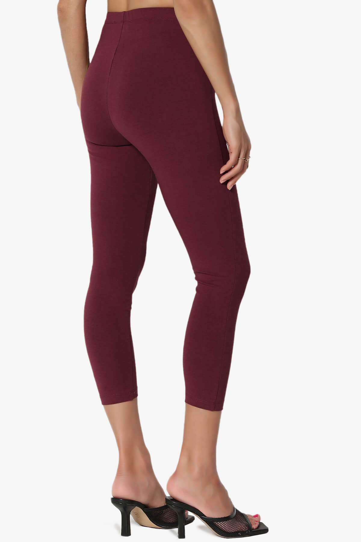 Ansley Luxe Cotton Capri Leggings DARK BURGUNDY_4