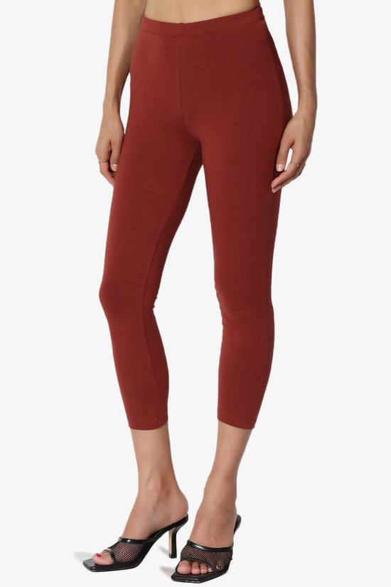 Ansley Luxe Cotton Capri Leggings DARK RUST_3