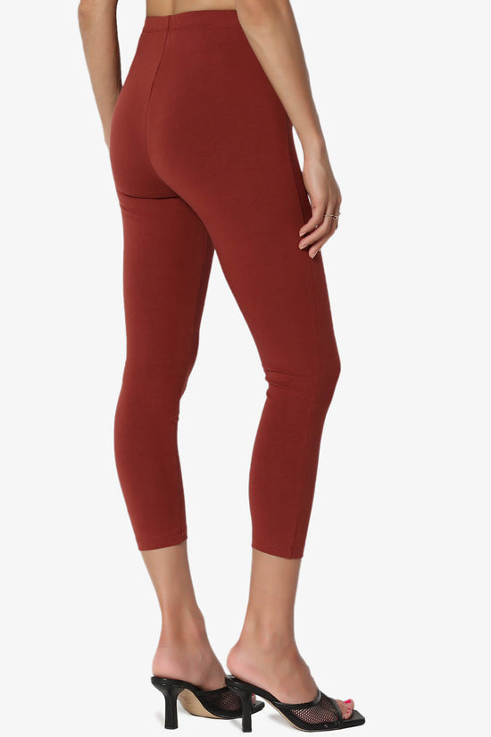 Ansley Luxe Cotton Capri Leggings DARK RUST_4