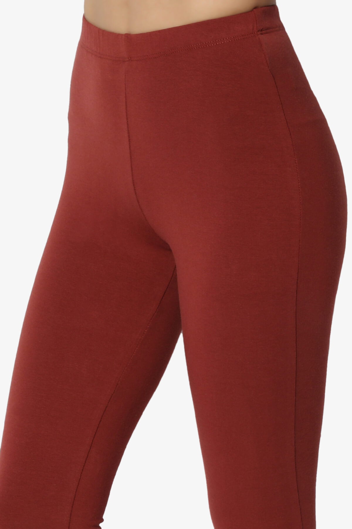 Ansley Luxe Cotton Capri Leggings DARK RUST_5