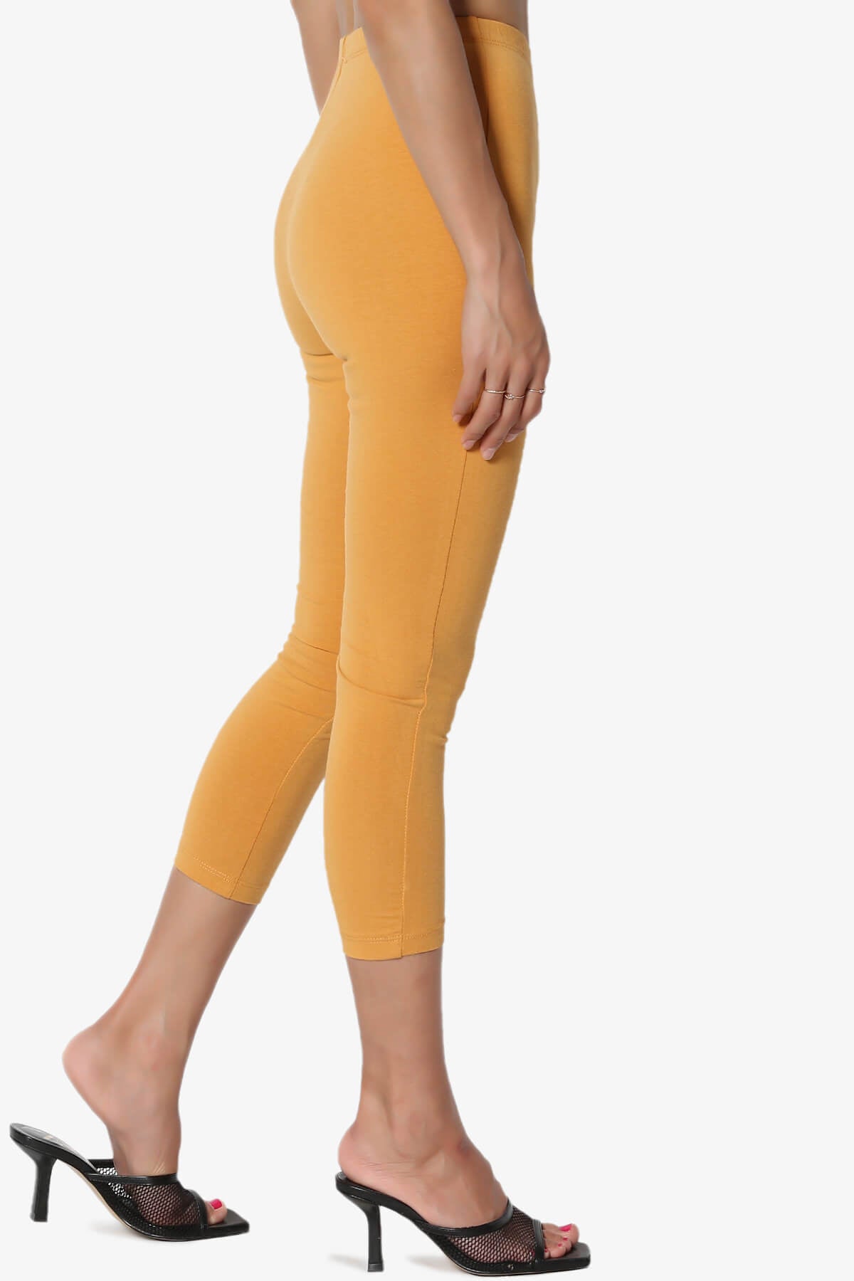 Ansley Luxe Cotton Capri Leggings MUSTARD_4
