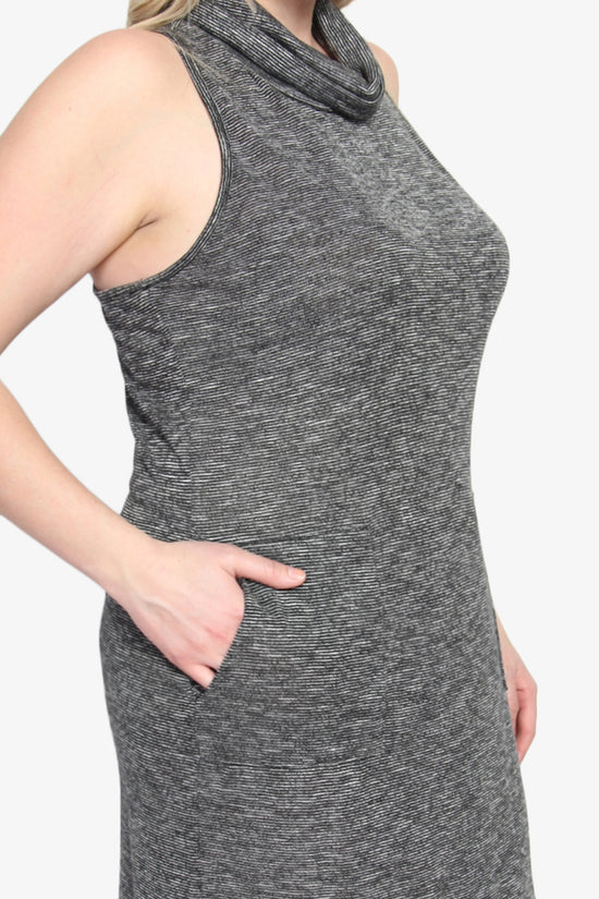 Racerback Cowl Neck Knit Dress PLUS