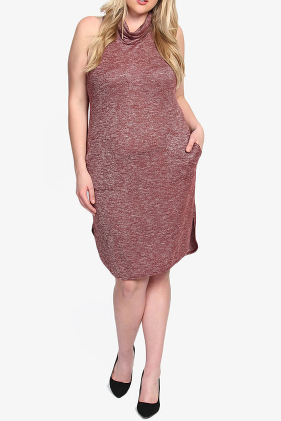 Racerback Cowl Neck Knit Dress PLUS