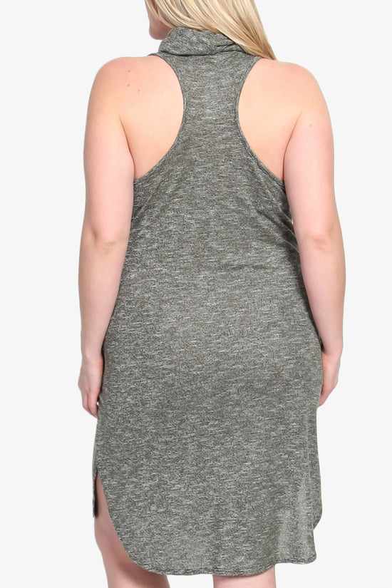 Racerback Cowl Neck Knit Dress PLUS