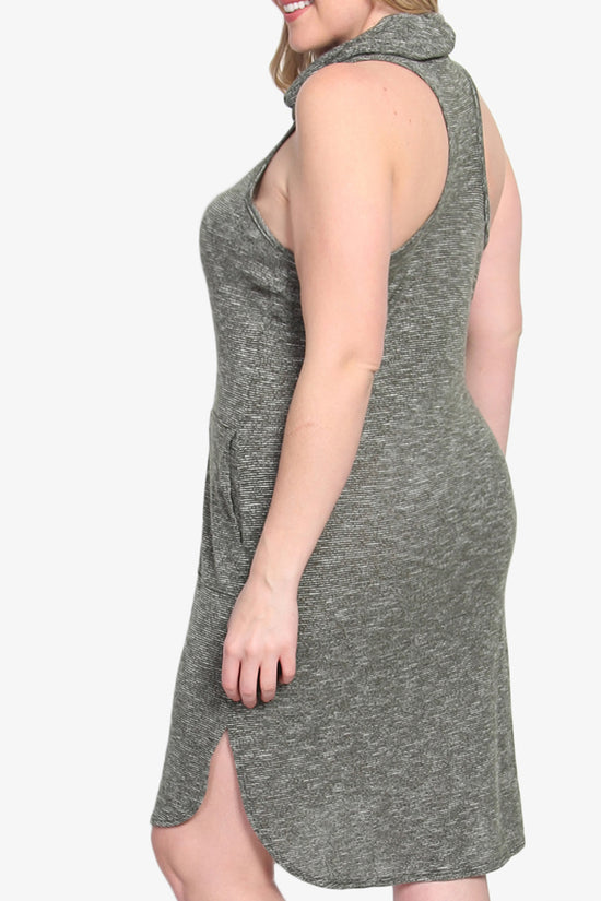 Racerback Cowl Neck Knit Dress PLUS