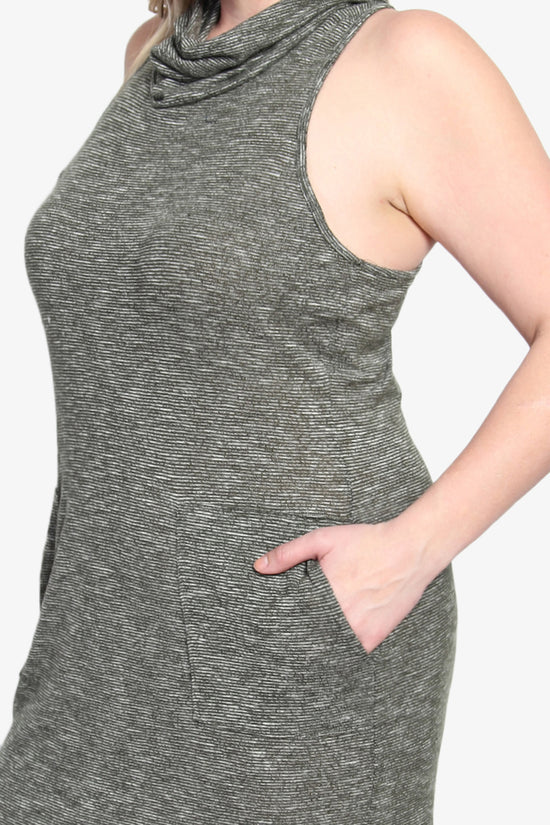 Racerback Cowl Neck Knit Dress PLUS