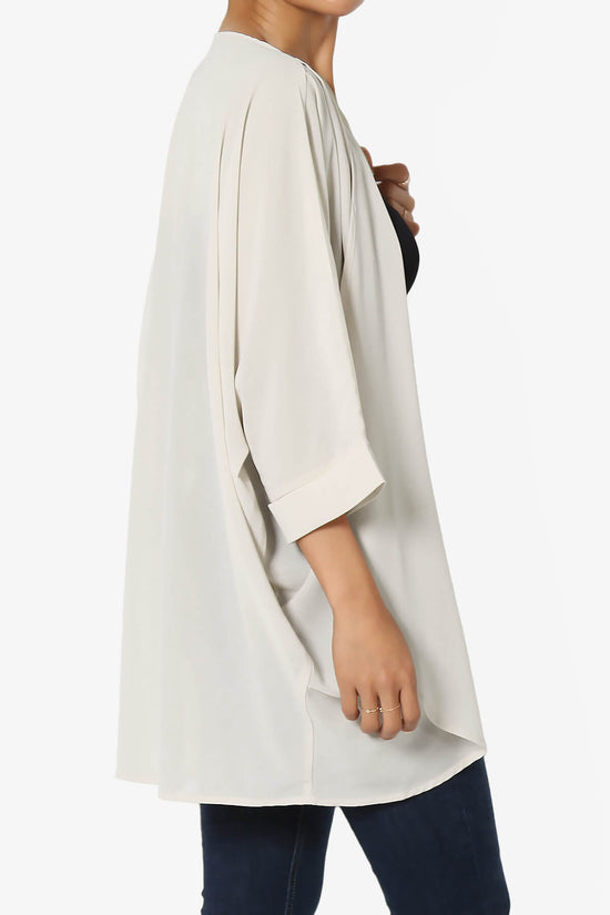 Blivia Pleated Kimono Chiffon Cardigan BONE_4