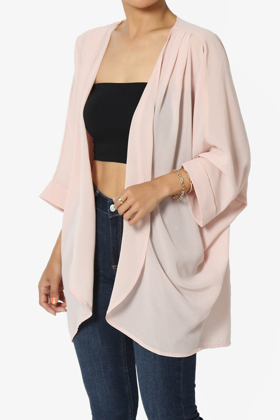 Blivia Pleated Kimono Chiffon Cardigan DUSTY BLUSH_3