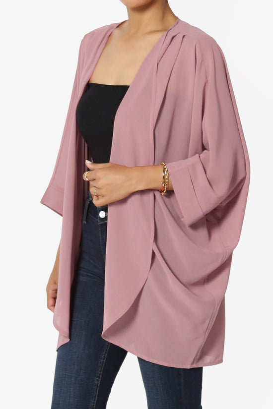 Blivia Pleated Kimono Chiffon Cardigan LIGHT ROSE_3