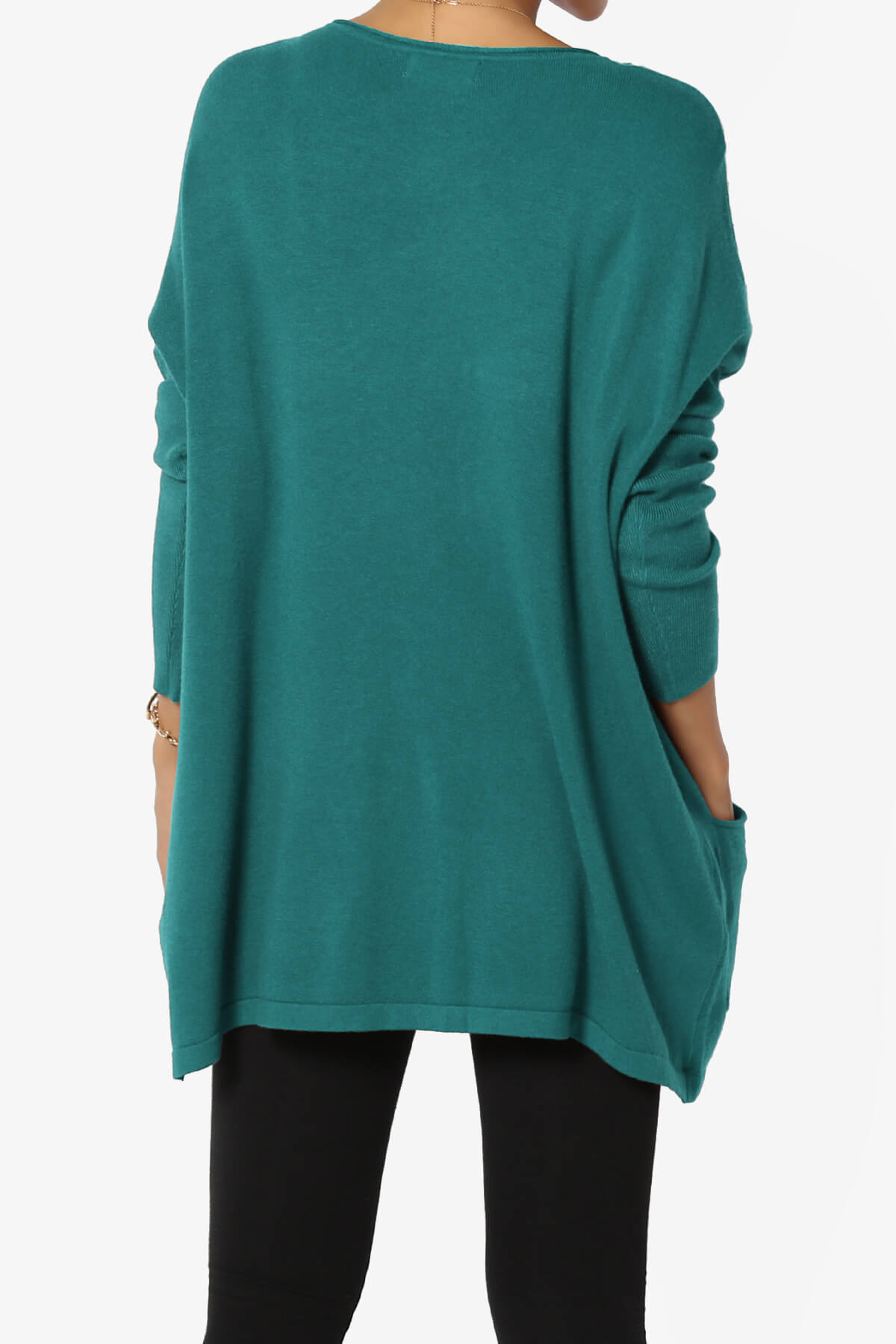 Brendi Super Soft Pocket Oversized Sweater TEAL_2