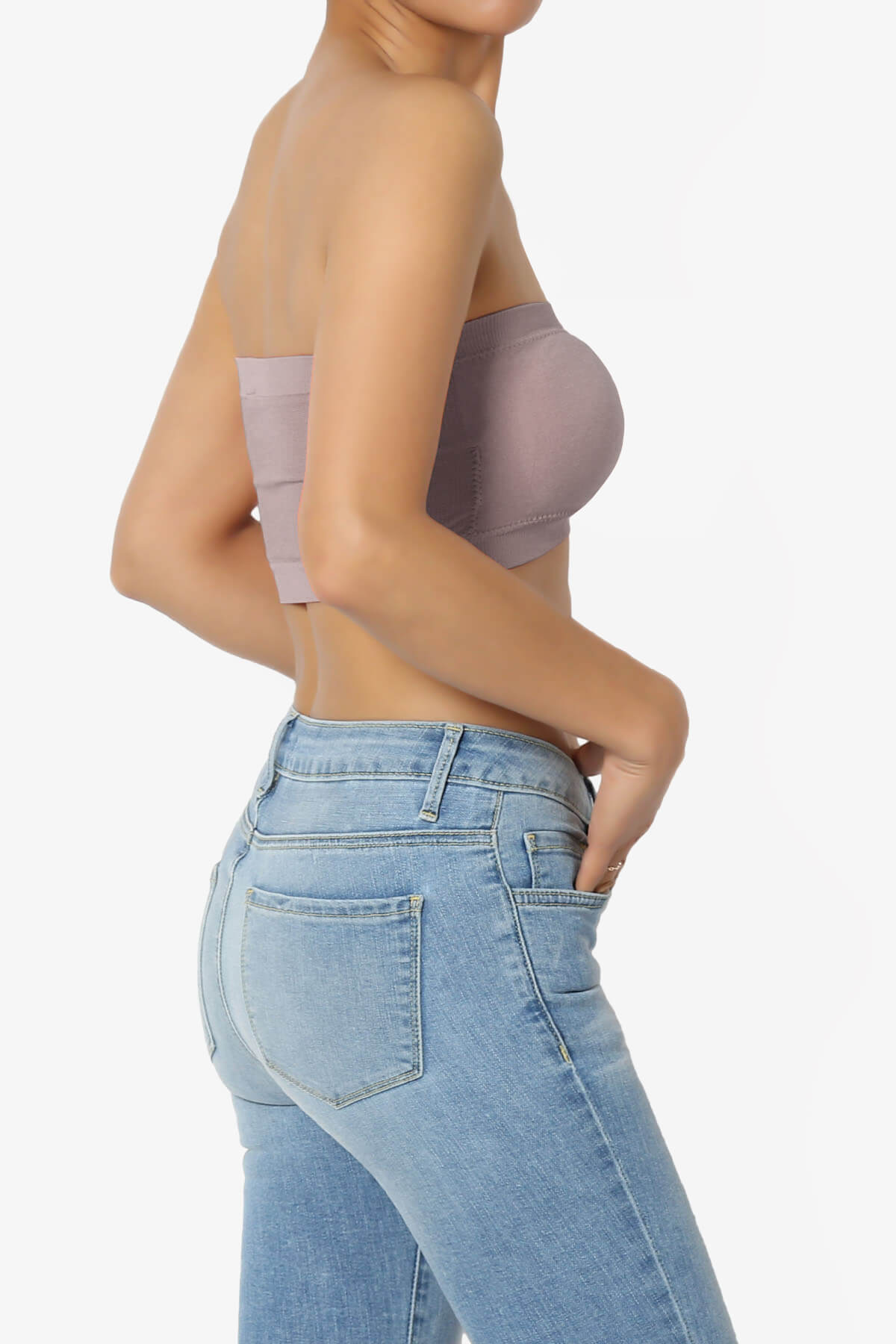Candid Removable Pad Bandeau Bra Top DUSTY MAUVE_4