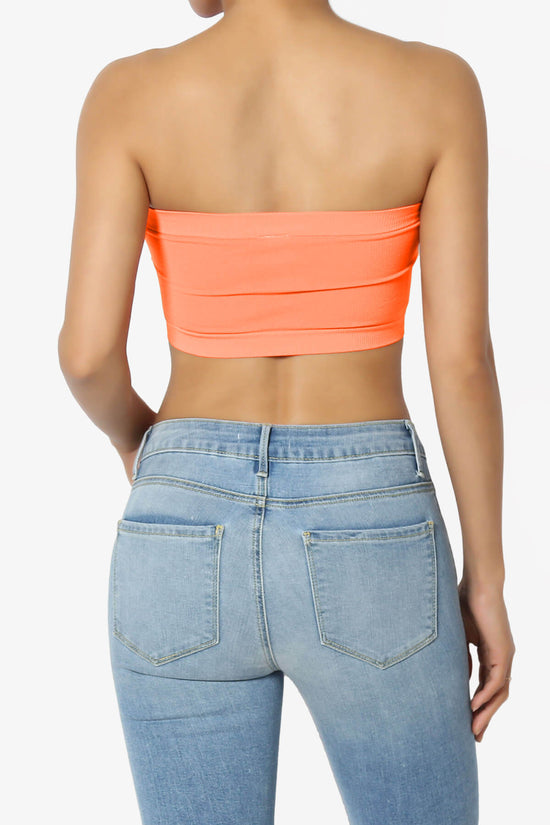 Candid Removable Pad Bandeau Bra Top NEON ORANGE_2