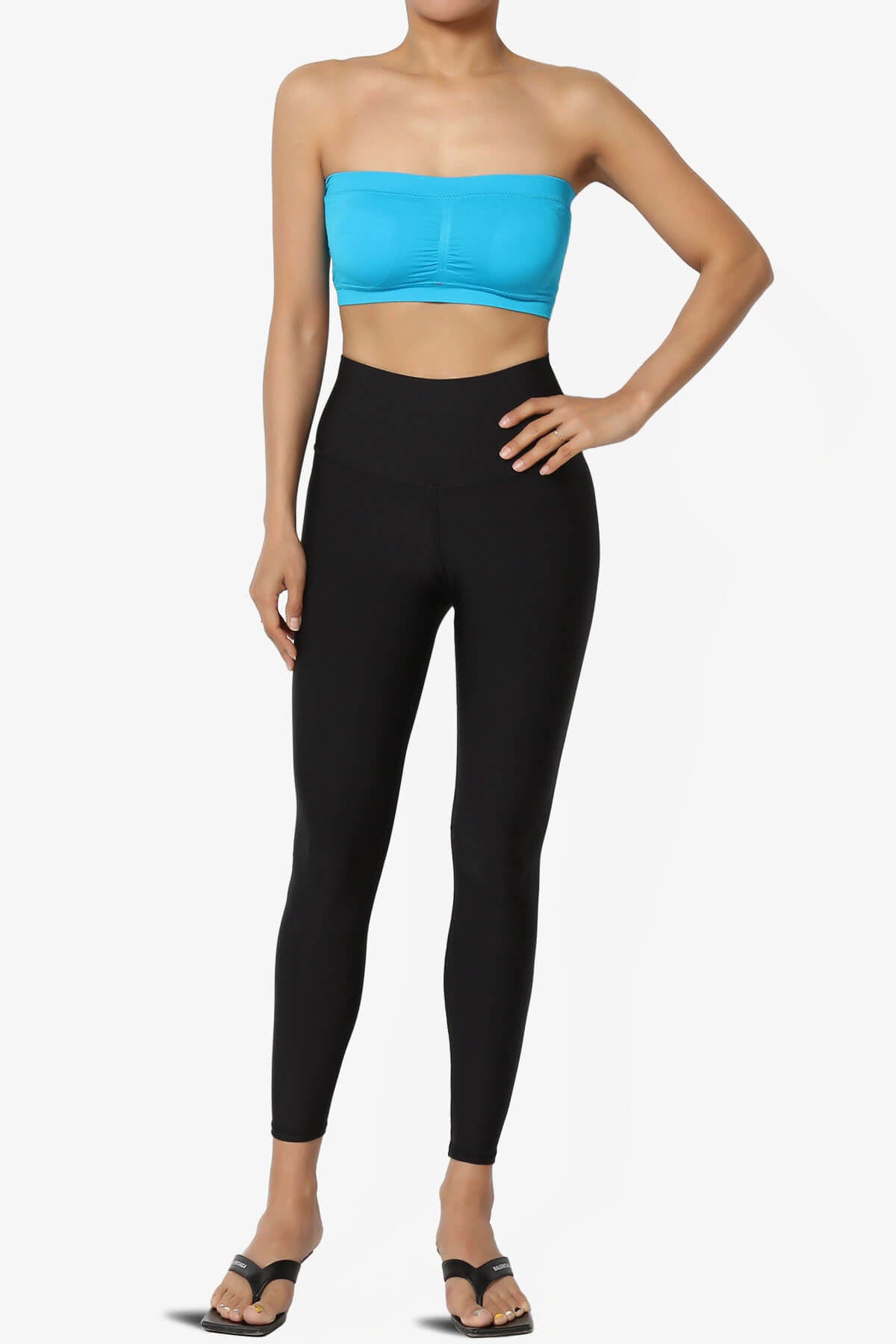 Candid Removable Pad Bandeau Bra Top TURQUOISE_6