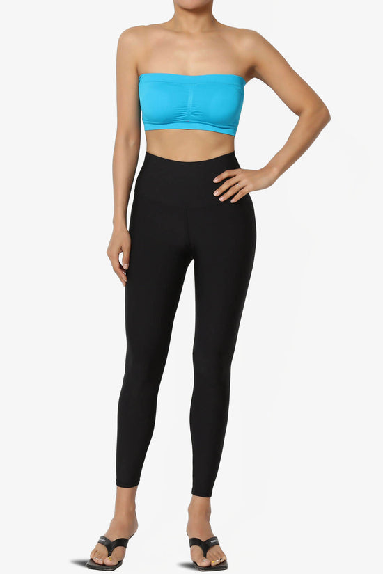 Candid Removable Pad Bandeau Bra Top TURQUOISE_6