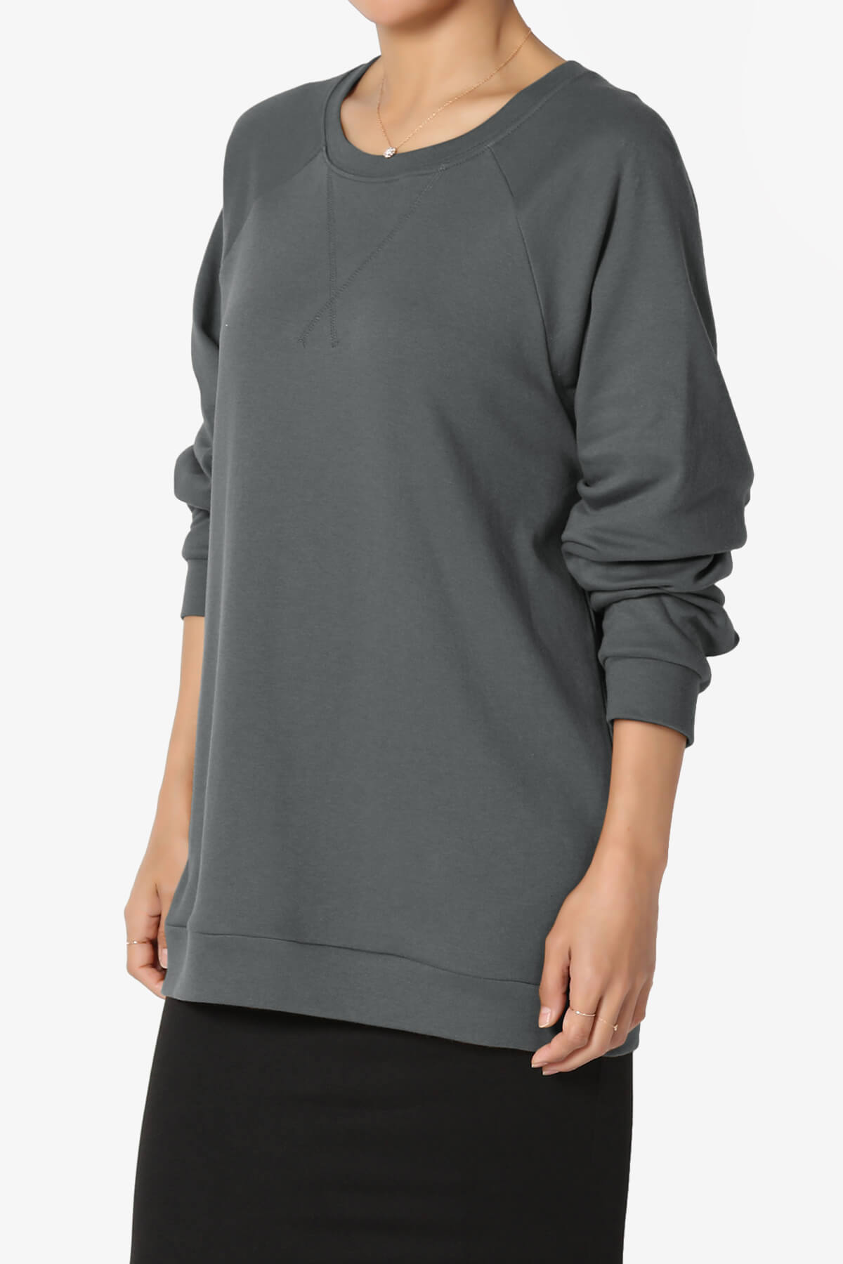 Carlene Cotton Raglan Sleeve Pullover Top ASH GREY_3