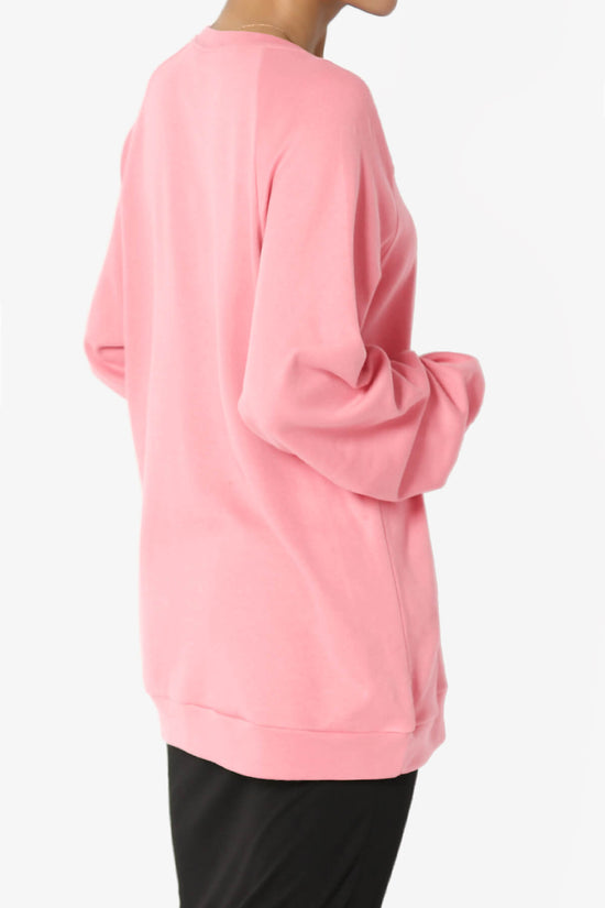 Carlene Cotton Raglan Sleeve Pullover Top BRIGHT PINK_4
