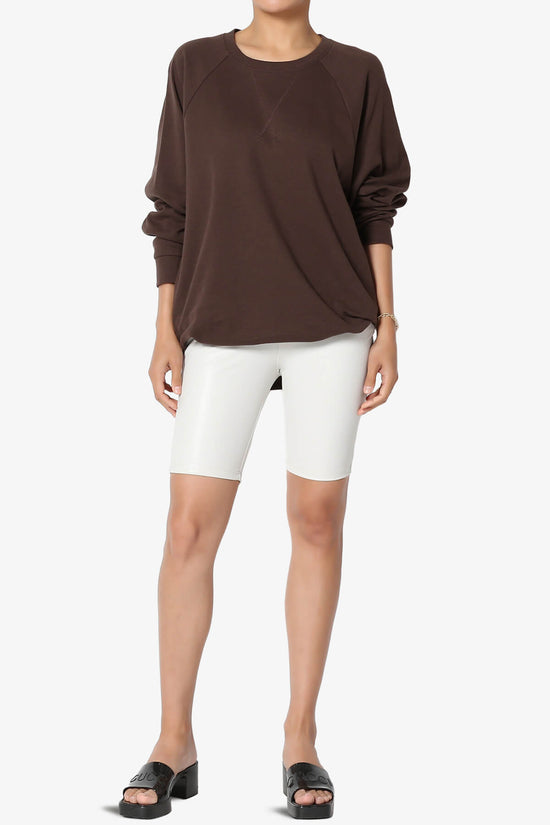 Carlene Cotton Raglan Sleeve Pullover Top BROWN_6