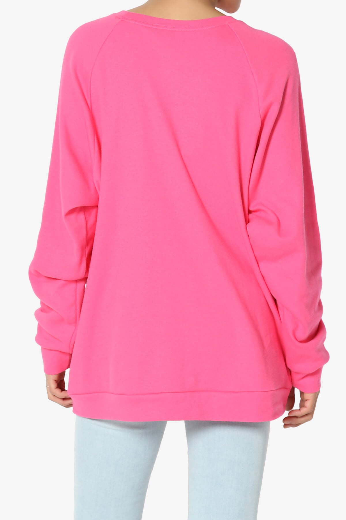 Carlene Cotton Raglan Sleeve Pullover Top FUCHSIA_2