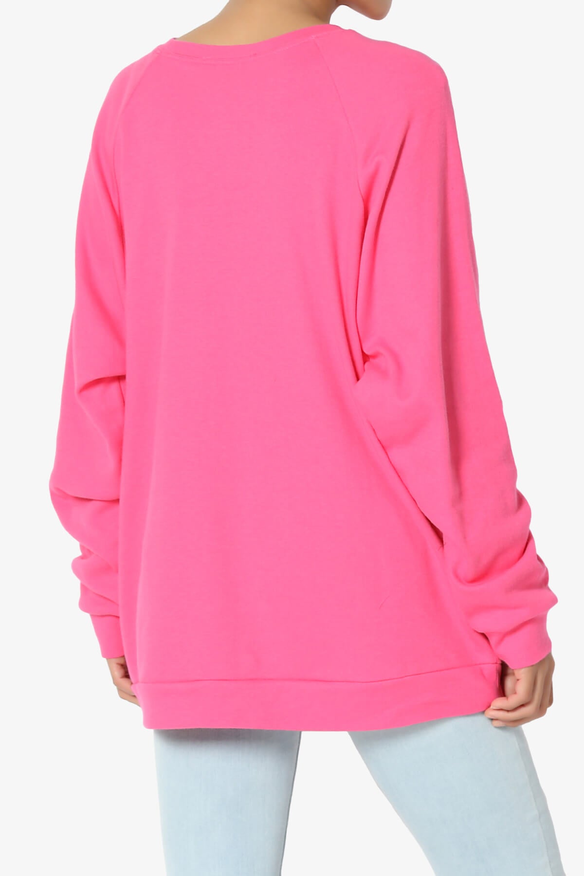 Carlene Cotton Raglan Sleeve Pullover Top FUCHSIA_4