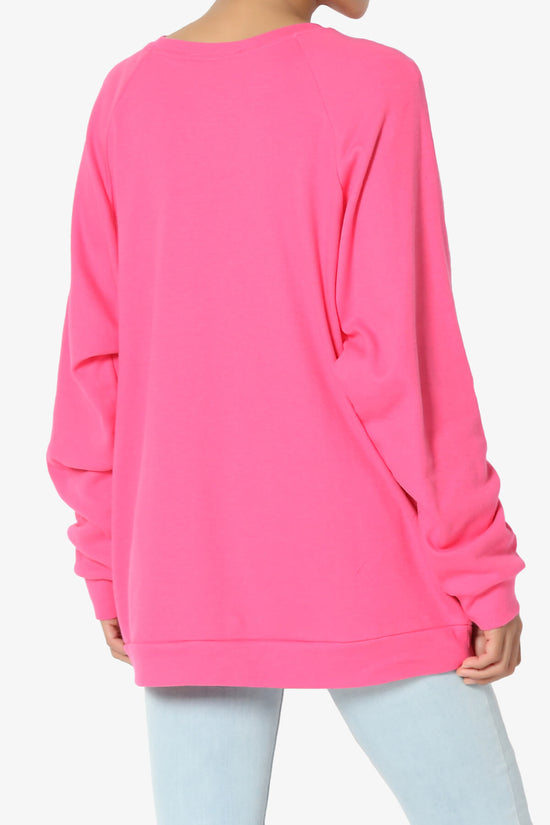 Carlene Cotton Raglan Sleeve Pullover Top FUCHSIA_4