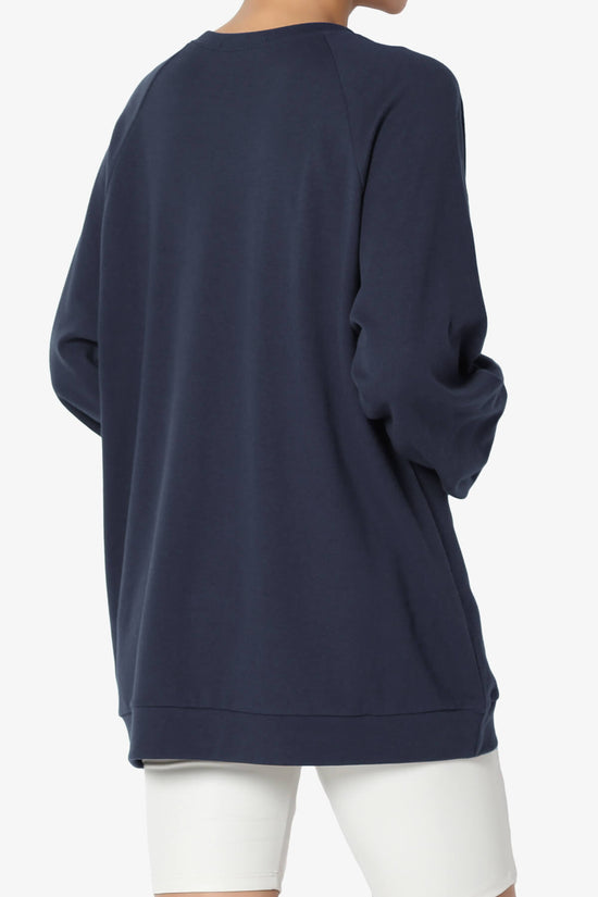 Carlene Cotton Raglan Sleeve Pullover Top NAVY_4