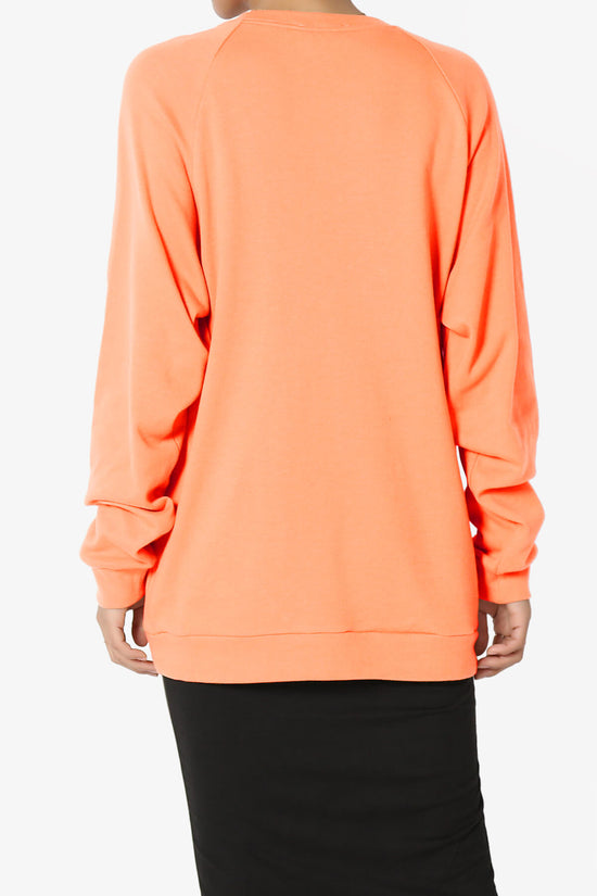 Carlene Cotton Raglan Sleeve Pullover Top NEON CORAL_2