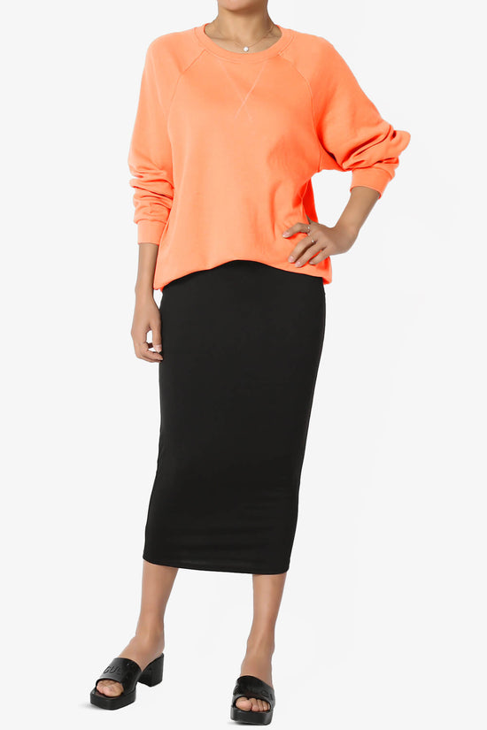 Carlene Cotton Raglan Sleeve Pullover Top NEON CORAL_6