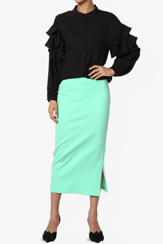 Carleta Mid Calf Pencil Skirt AQUA_6