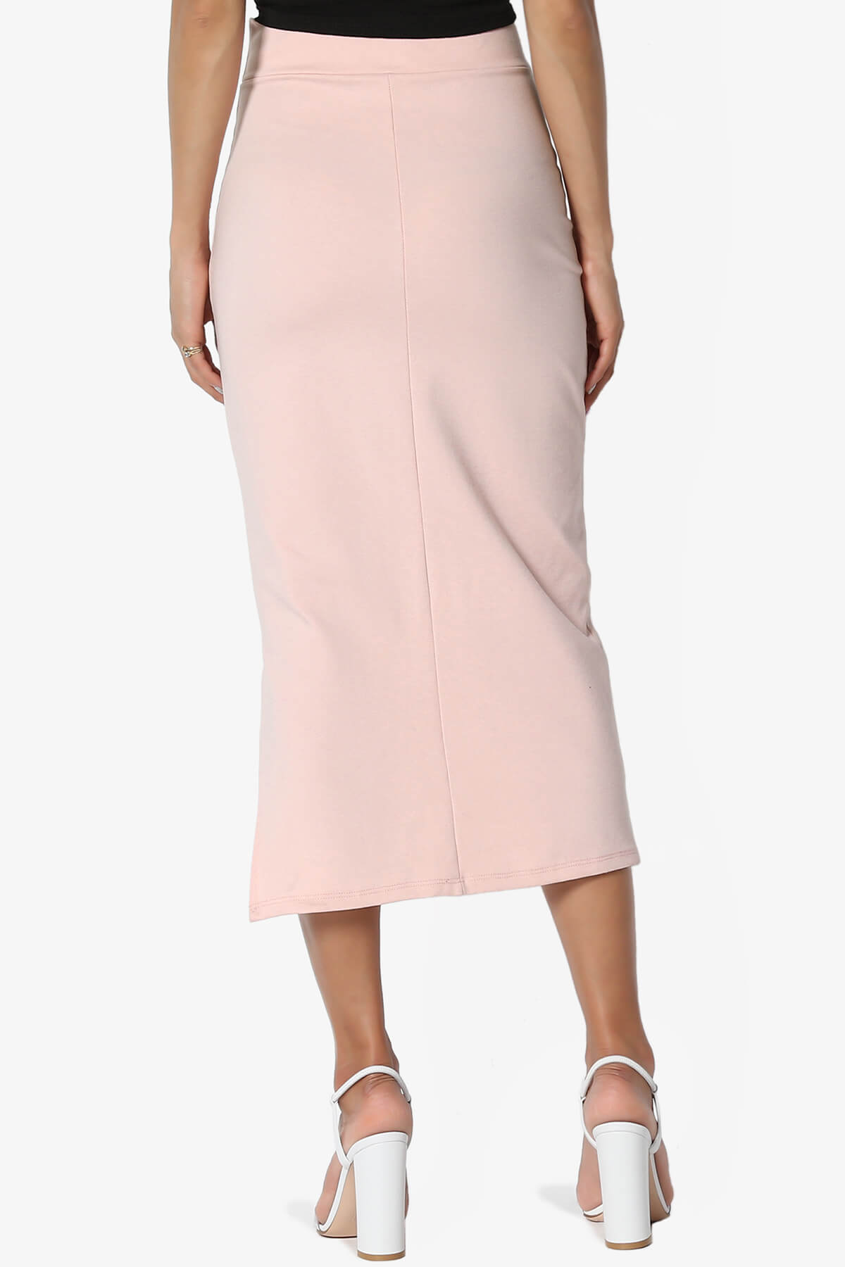 Carleta Mid Calf Pencil Skirt DUSTY PINK_2