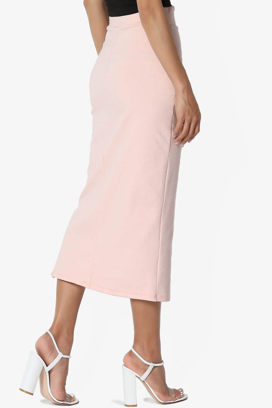 Carleta Mid Calf Pencil Skirt DUSTY PINK_4