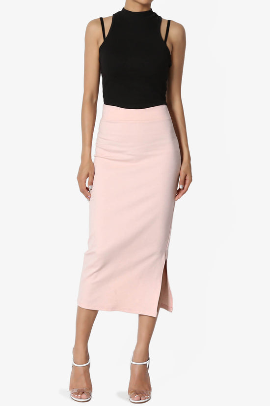Carleta Mid Calf Pencil Skirt DUSTY PINK_6