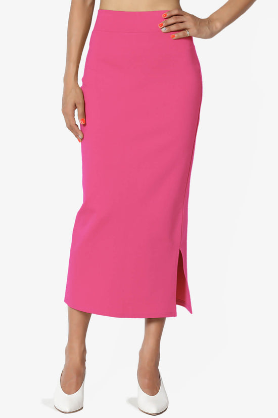 Carleta Mid Calf Pencil Skirt FUCHSIA_1