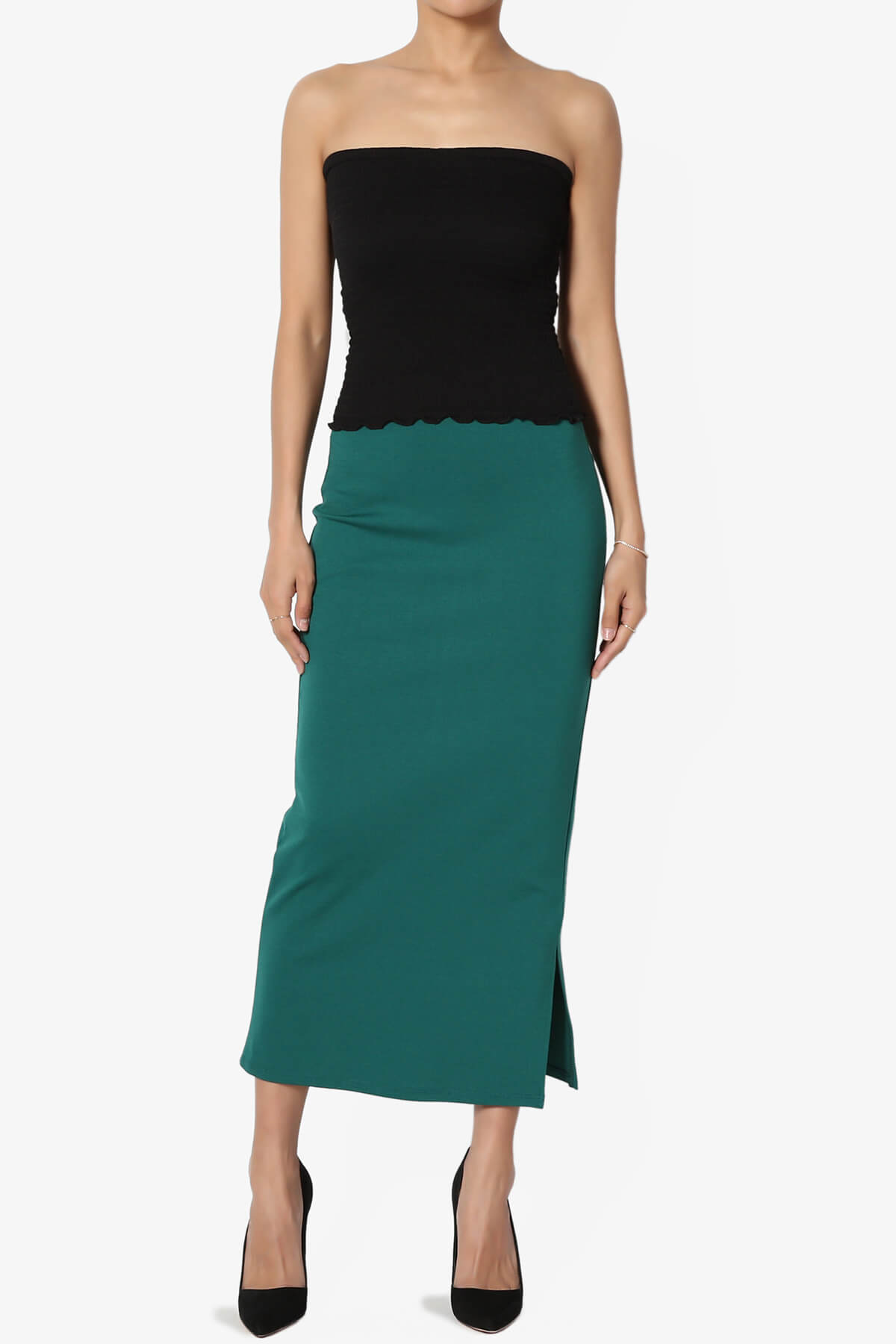 Carleta Mid Calf Pencil Skirt GREEN_6