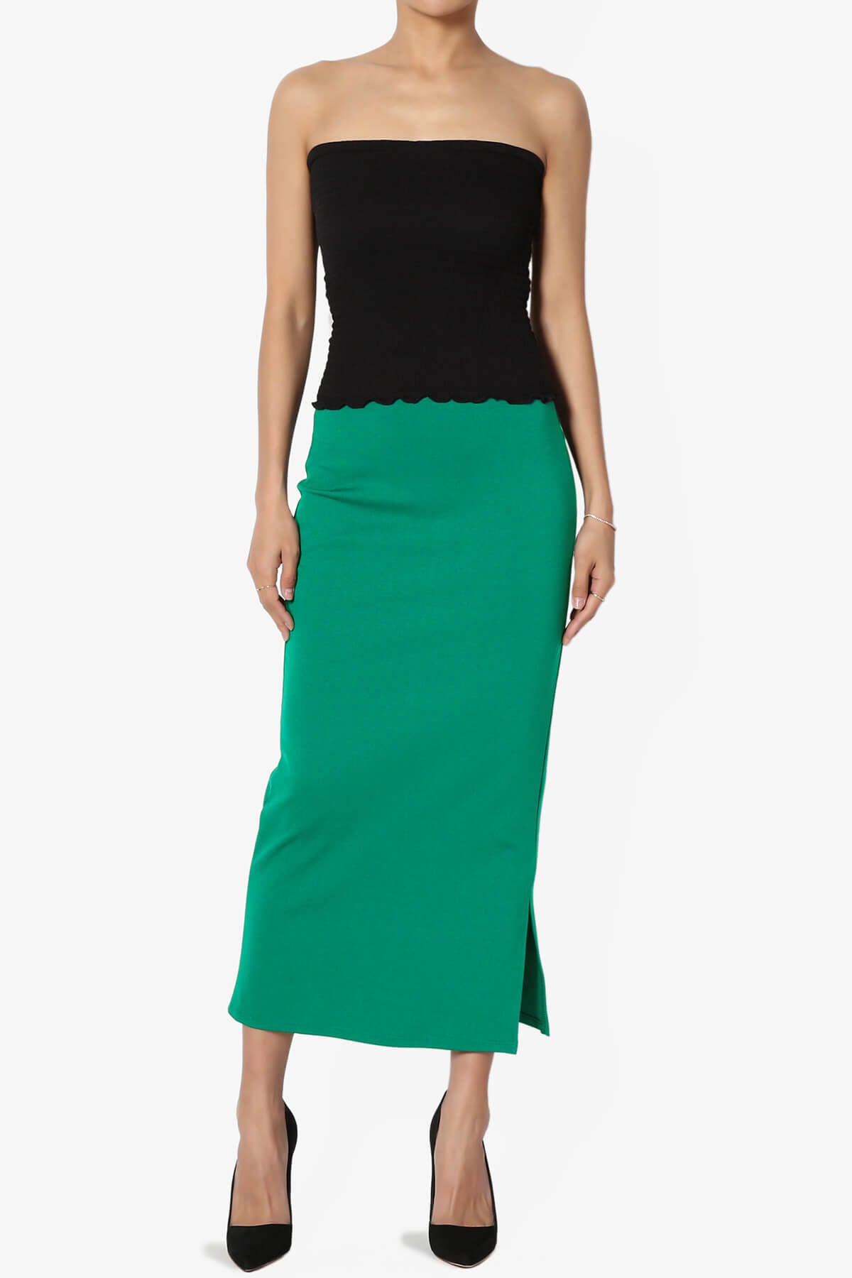 Carleta Mid Calf Pencil Skirt KELLY GREEN_6