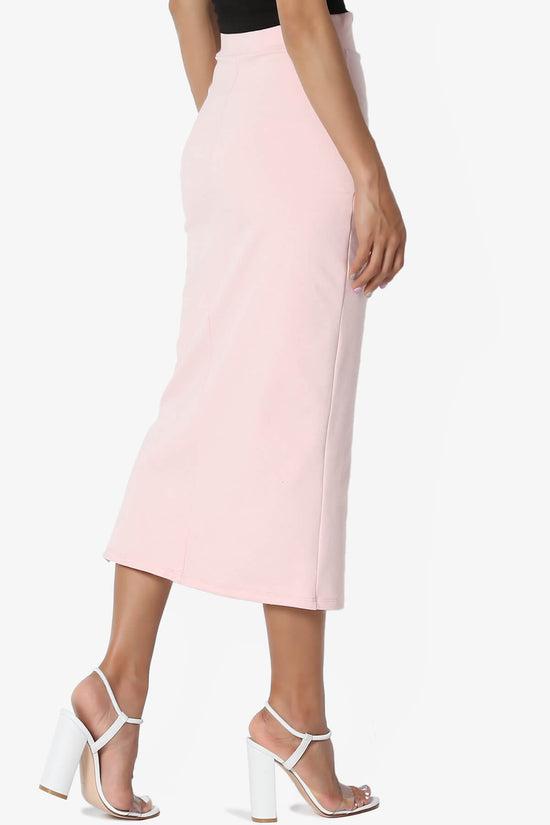 Carleta Mid Calf Pencil Skirt LIGHT PINK_4