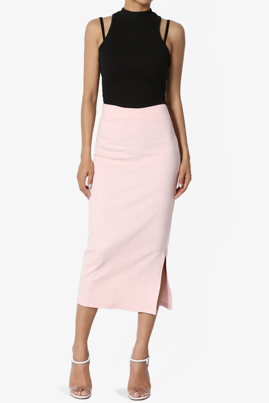 Carleta Mid Calf Pencil Skirt LIGHT PINK_6