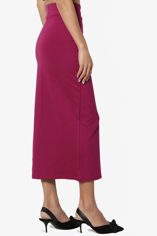 Carleta Mid Calf Pencil Skirt MAGENTA_4