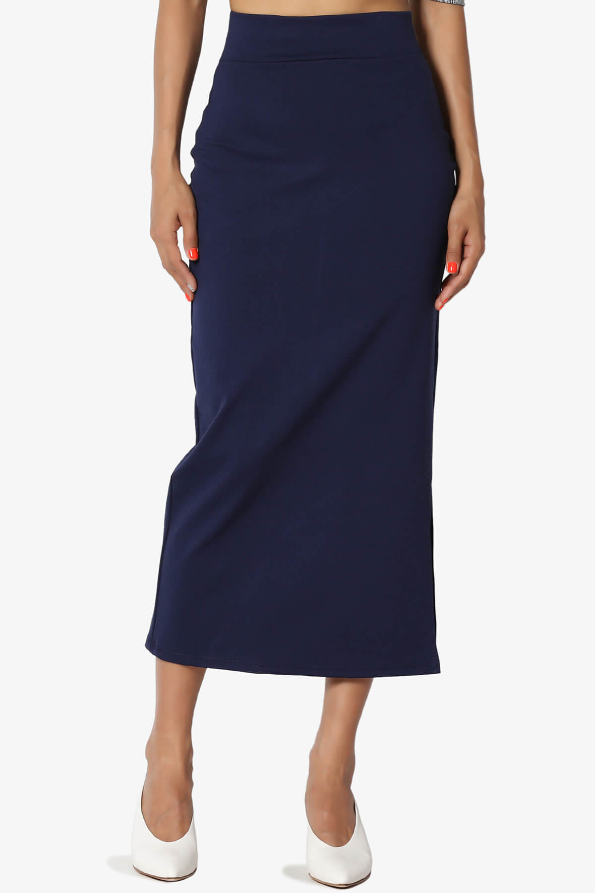 Carleta Mid Calf Pencil Skirt NAVY_1