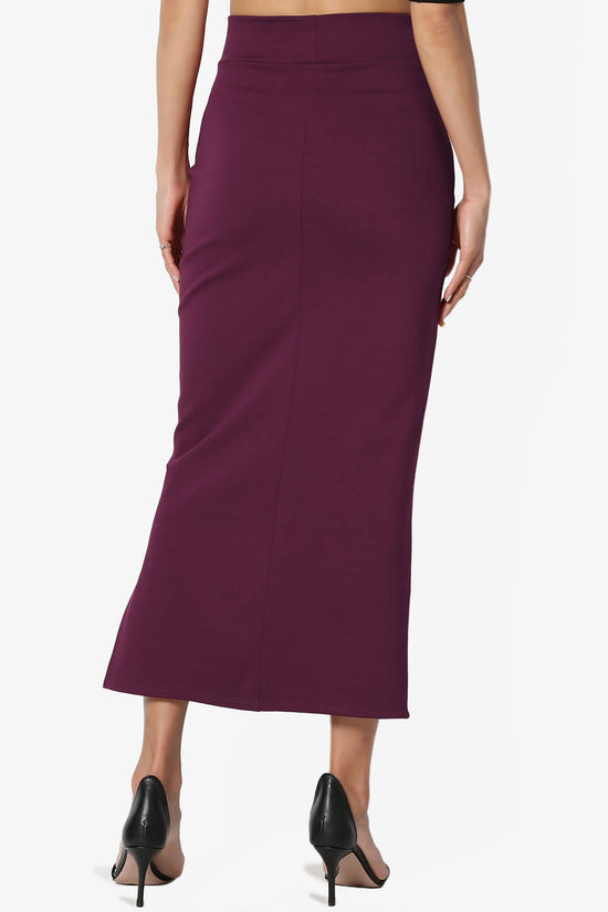 Carleta Mid Calf Pencil Skirt PLUM_2